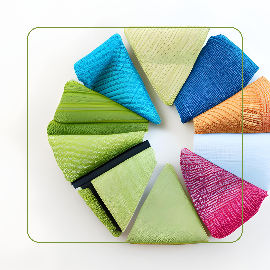 A futuristic visual representation of a circular fashion system, highlighting recycling, upcycling, and innovative fabric production methods, illustrating the forward-looking nature of sustainable fashion.