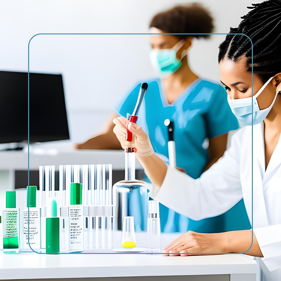An image of a laboratory setting, featuring scientists working on developing innovative and eco-friendly beauty products, signifying the industry's continuous efforts to improve ethical practices.